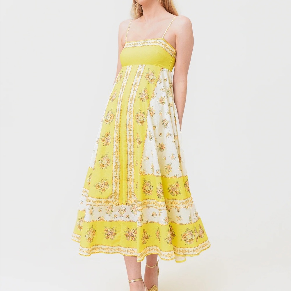 Alémais Catalina Yellow Midi Dress